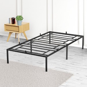 Orieon 14 Inch Tall Twin Size Bed Frame with Storage Space, Heavy Duty Platform Bed Frame with Metal Slat Support - 1 of 4