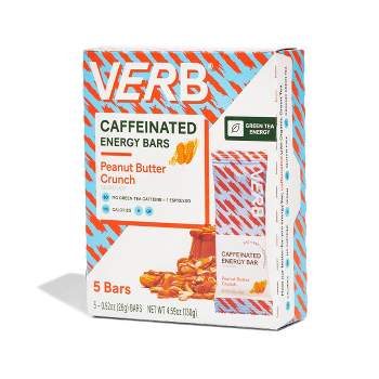 Verb Caffeinated Energy Bars - Peanut Butter Crunch - 5ct/4.6oz