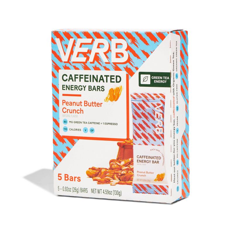 Verb Caffeinated Energy Bars - Peanut Butter Crunch - 5ct/4.6oz, 1 of 7