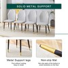 5-Piece Dining Table Set Dining Set with Round Faux Marble Dining Table and 4 PU Upholstered Chairs with Widened Backrest, Black+White/Gray-ModernLuxe - 4 of 4