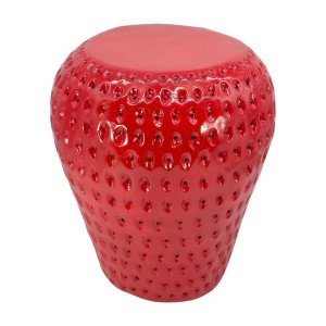SEVOBAL Strawberry Fruit Stool Side Table Home Decor Plant Stand Garden Indoor Outdoor Decoration Party Kid Gift Festival, Red, 12.8"*12.8"*13.4" - 1 of 4