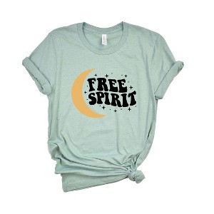 Simply Sage Market Women's Free Spirit Moon Short Sleeve Graphic Tee - 1 of 4