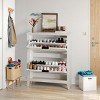 Retro Entryway Shoe Cabinet with 2 Flip Drawers, Slim Freestanding Shoe Storage Organizer for Small Spaces and Hallways-The Pop Home - 2 of 4