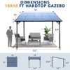 10' x 10' Outdoor Pergola Gazebo,Wall-Mounted Lean to Metal Awning Gazebo with Roof,Large Heavy Duty for Patio,Decks,Backyard - 4 of 4