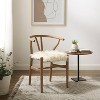 Ellis Mid-Century Wishbone Faux Fur Dining Chair White - Linon: Plush, Armless, Wood Legs - 2 of 4