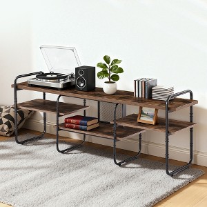 VECELO TV Stand, Entertainment Center, Media Console Table with Adjustable Storage Shelves - 1 of 4
