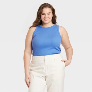 Women's Slim Fit Ribbed Tank Top - A New Day™ - 1 of 3