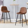 KTMBDW Modern Bar Stools Set of 2, Counter Stool Barstools with Black Metal Legs and Rounded Backrest, Bar Chairs for Bars, Living Rooms - 3 of 4