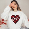 Simply Sage Market Women's Graphic Sweatshirt Buffalo Plaid Love Heart - 2 of 3