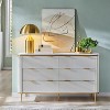 SinCiDo 54" Wide Modern Fluted 6 Drawer Dresser, Gold Accents, Wood TV Stand & Storage Dressers Organizer for Bedroom, Living Room - 3 of 4