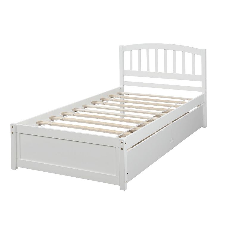 Twin Wood Platform Storage Bed Frame with Headboard and Two Drawers-ModernLuxe, 4 of 12