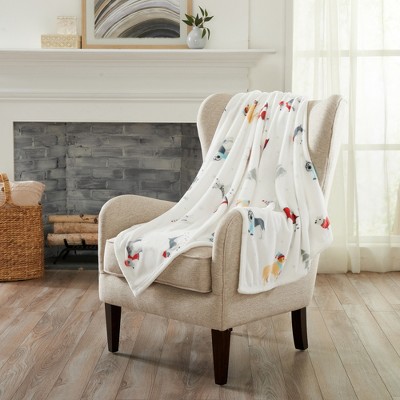 Great Bay Home Velvet Plush Fleece Holiday Printed Warm and Cozy Throw Blanket