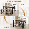 4 Piece Dining Table Set for 4, Wood Kitchen Table with 2 Chairs and Bench, Rectangular Kitchen Table Set with Storage Shelf for Living Room - 2 of 4