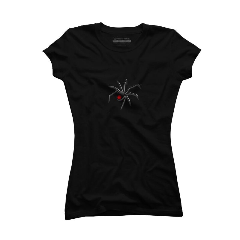 Junior's Design By Humans Halloween spider tshirt By bambino T-Shirt, 1 of 4