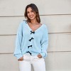Women's Knit Bow Detail Long Sleeve Sweater – Cupshe - 2 of 4