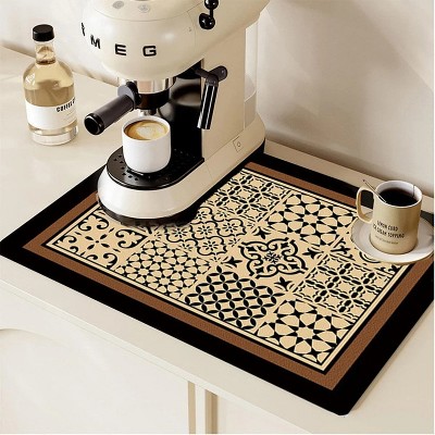 LunaLulinlk Dish Drying Mats 16" x 24" Absorbent Coffee Bar Mat Espresso Mat Dish Drying Mat for Kitchen Counter