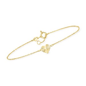 Ross-Simons Italian 10kt Yellow Gold Diamond-Cut Heart Bracelet Size 7.5 - 1 of 3