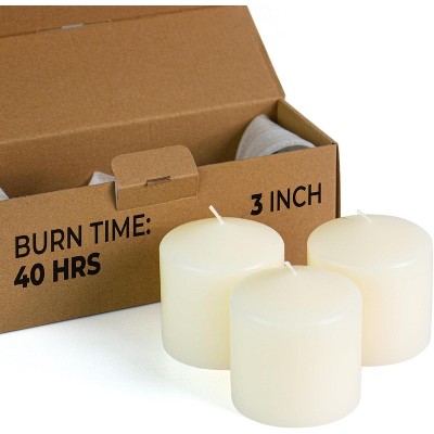 3x3 Pillar Candle Set of 3 - Dripless Pillar Candles for Home - Elegant Ivory Candles for Relaxing Atmosphere