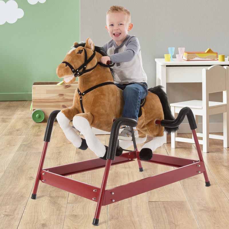 Toy Time Plush Spring Rocking Horse Ride-On - Brown, 2 of 6