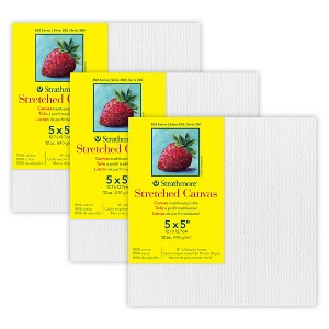 Strathmore 300 Series Traditional Stretched Canvas, 5x5 inch, Pack of 3 - 1 of 4