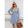 Coolmee Women's Knit Textured Sweater Dresses Long Sleeve Loose Casual Pleated Fall Dress with Pockets - 4 of 4