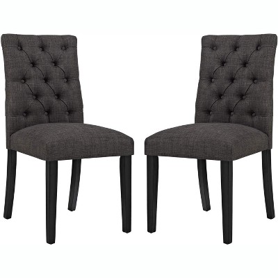 Modway Duchess Dining Chair Fabric Set of 2 - Brown