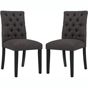 Modway Duchess Dining Chair Fabric Set of 2 - Brown - 1 of 3