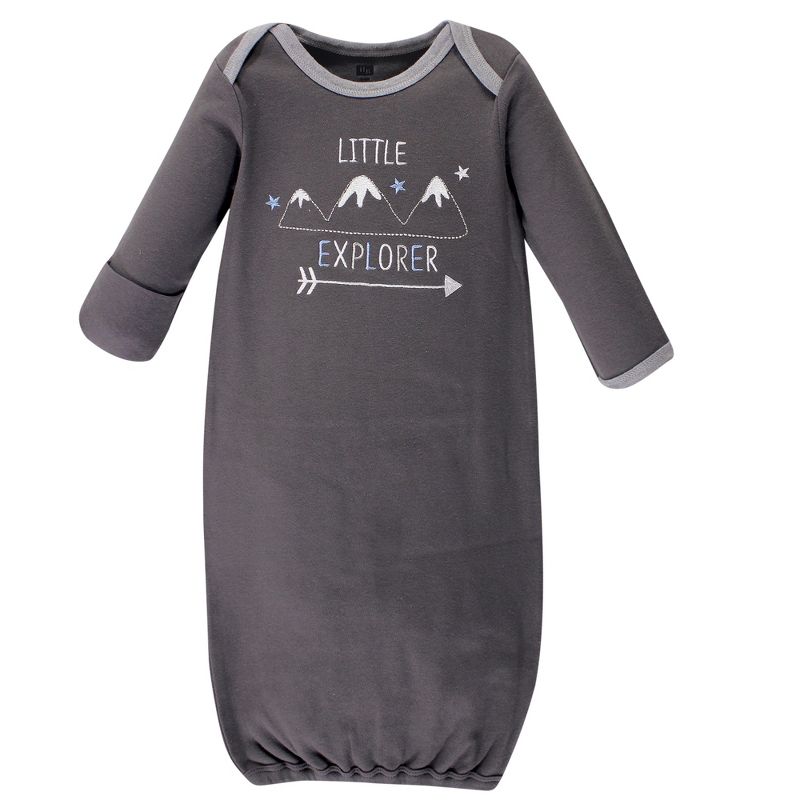 Hudson Baby Infant Boy Cotton Long-Sleeve Gowns 4pk, Little Explorer, 0-6 Months, 6 of 7