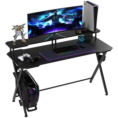 Homcom 55 Inch Gaming Desk Racing Style Computer Office Pc Gamer ...