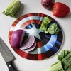 Marvel Avengers Captain America Shield Replica Cutting Board -Tempered Glass W Non-Slip Feet - Kitchen Decor Gift for Adults, Men, Women, Fans - 2 of 4