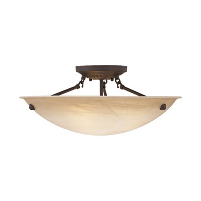 Livex Lighting Oasis 3 - Light Semi-Flush Mount in  Bronze