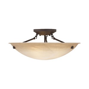 Livex Lighting Oasis 3 - Light Semi-Flush Mount in  Bronze - 1 of 4