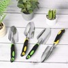 Unique Bargains Durable Aluminum Alloy Ergonomic Handles 12 Piece Set Garden Tool Set Yellow/Green 12 Pcs - 2 of 4