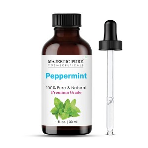 Majestic Pure Peppermint Essential Oil with Dropper - 100% Pure and Natural Premium Grade - 1 fl Oz - 1 of 4
