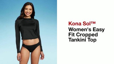 Women's Tie Back Tankini Top - Kona Sol™ Black 3X