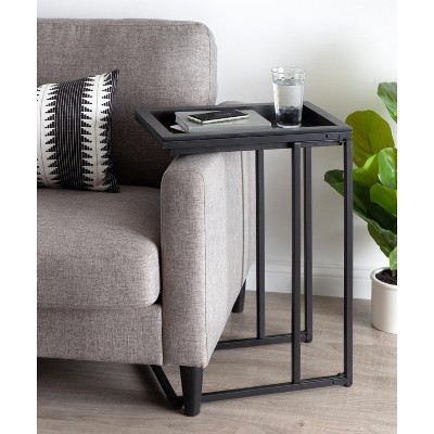 Lockridge 31'' Black Wood and Metal Modern C-Table