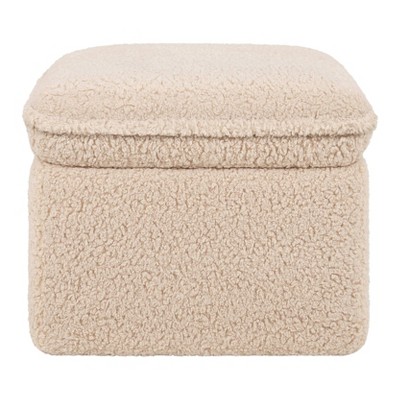 Chai Shearling Beige Upholstered Storage Ottoman