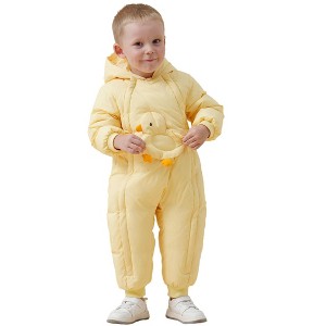 Little Plant Premium White Muscovy Duck Down Dual Zipper Snowsuit- Yellow Duckling - 1 of 4