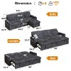 Vipbear 91" Sectional Sleeper Sofa Bed with Pull Out Bed,Reclining Backrest/Two Pull Out Beds/USB Ports/Cup Holders, Plush Corduroy - 2 of 4