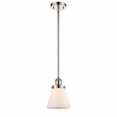 Cone - 1 Light Stem Hung Mini Pendant In Industrial Style-9 Inches Tall and 6 Inches Wide