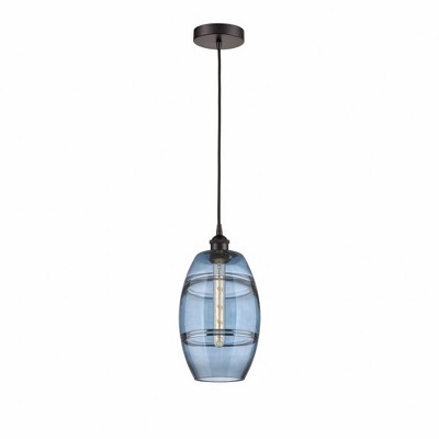 Vaz - 1 Light Cord Hung Mini Pendant In Industrial Style-9.88 Inches Tall and 8 Inches Wide