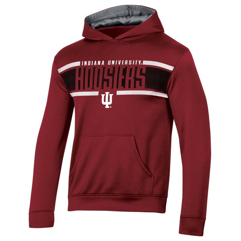 NCAA Indiana Hoosiers Boys&#39; Poly Hooded Sweatshirt, 1 of 4