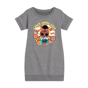 Girls' - LOL Surprise! - Catch Some Rays Graphic Short Sleeve Fleece Dress - 1 of 4