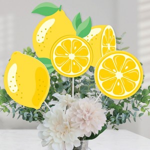 Big Dot of Happiness So Fresh - Lemon - Citrus Lemonade Party Centerpiece Sticks - Table Toppers - Set of 15 - 1 of 4