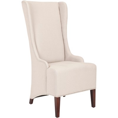 Beige Linen High Back Parsons Side Chair