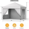 10'x10' Pop Up Canopy Tent with 4 Sidewalls, Portable Outdoor Canopy with Roller Bag - 2 of 4