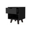 HomeRoots 19" Black Wood One Drawer Nightstand - 4 of 4