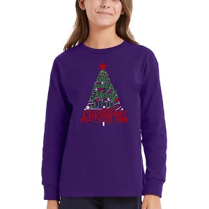 LA Pop Art Have Yourself a Merry Little Christmas - Girl's Word Art Long Sleeve T-Shirt - 1 of 4