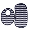 Bacati - Navy Buck/Triangles Muslin 4 pc set of Bibs & Burp Cloths Set - 3 of 4