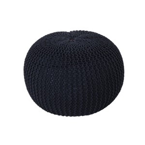 Abena Modern Knitted Cotton Round Pouf - Christopher Knight Home - 1 of 4